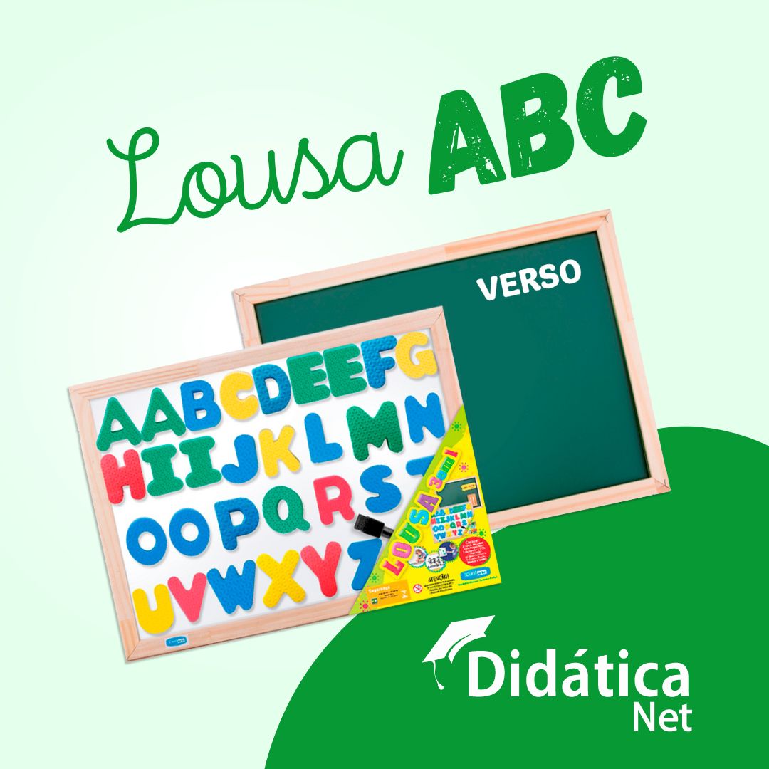 Lousa Magnética ABC Dupla Face com letras EVA Magnéticas - Imagem 2