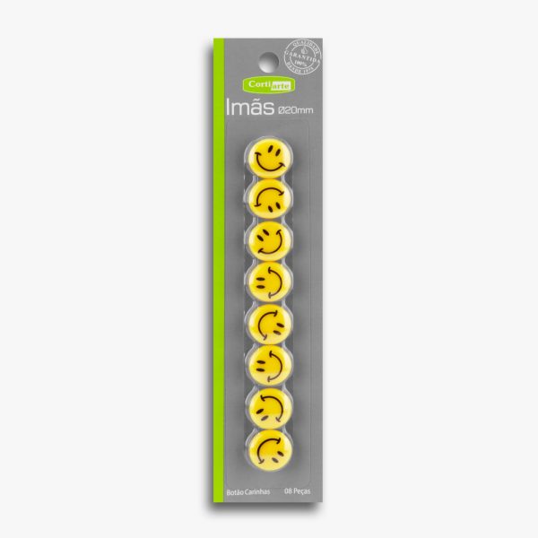 IMÃ BOTÃO CARINHAS 20MM - 8 peças