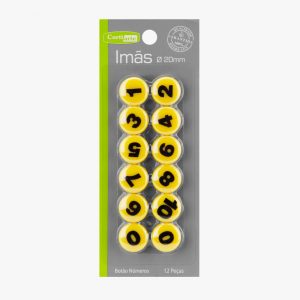 IMÃ BOTÃO NÚMEROS 20MM - 12 peças