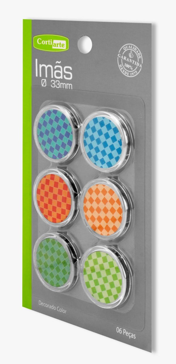 IMÃ BOTÃO DECORADO 33MM - 6 peças - Imagem 5