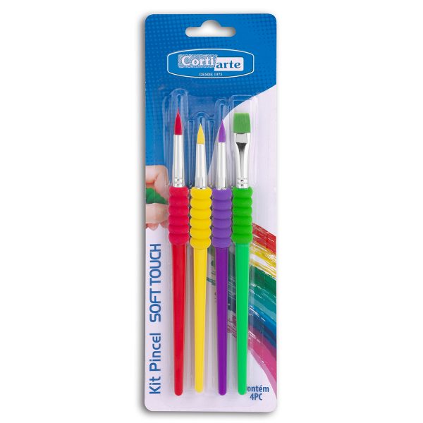 KIT Pincel Soft Touch - 4 Peças