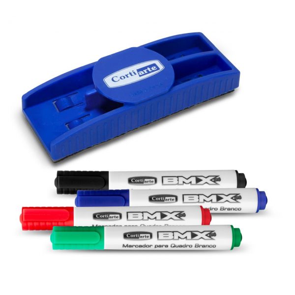 Kit Apagador Magnético + 4 Marcadores para Quadro Branco - Imagem 2